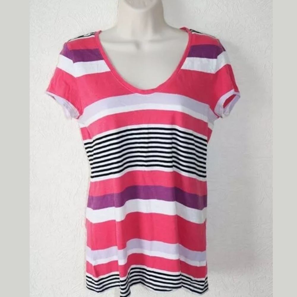 Loft Striped T-Shirt Multicolor Sz S
